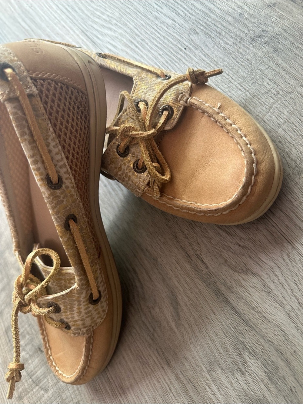 Sperry Women's Tan Snake-Print Moccasin Boat Shoes - Picture 5 of 10